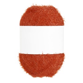 PATIKIL 218 Yard Scrubbie Yarn, Sparkle Yarn Polyester Scrubbie Sparkle Glass for Dishcloths Crocheting Knitting DIY Crafts Blanket Rug Sweater Scarf Hat, Orange Red