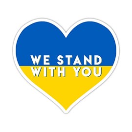 We Stand with Ukraine Vinyl Sticker Auto Car Truck Wall Laptop | Sticker | 5.5" Wide