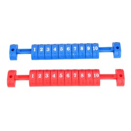 Luatoxry Foosball Ball Score Counter, 10 Numbers 2Pcs Table Football Scoring Counters, Plastic Foosball Table Scoring Counter, Red and Blue Foosball Scoreboard, 10.5x1.6inch