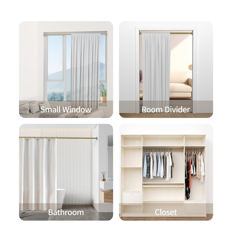 Mcrbeay Shower Curtain Rod, 1" Diameter Heavy Duty Tension Shower