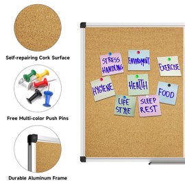 XBoard Magnetic whiteboard 36 x 24 - Combo Whiteboard Dry Erase Board Cork Board 36 x 24