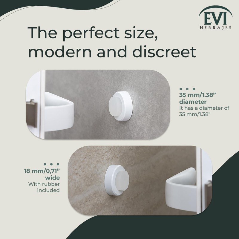 EVI Herrajes | Wall Door Stop | 1,37x0,7" | Stainless
