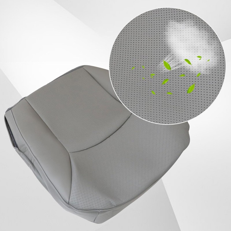 FZJDSD Gray Driver Side Bottom Perforated Leather Replacement Seat Cover