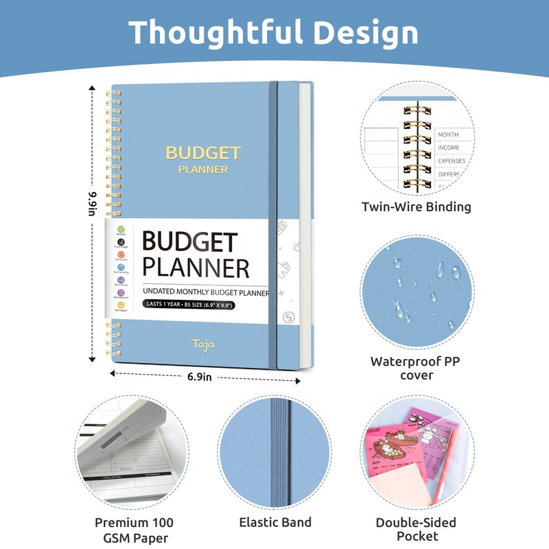 Budget Planner - Monthly Budget Book with Expense Tracker Notebook,