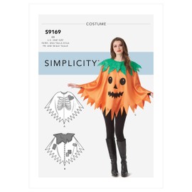 SIMPLICITY SS9169OS Fun & Easy Character Ponchos Come Together in a snap, Perfect for That Last-Minute Party fits Most Adults, OS (ONE Size)