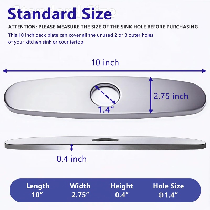 GARGIER Faucet Sink Hole Cover 10 inch Escutcheon Plate