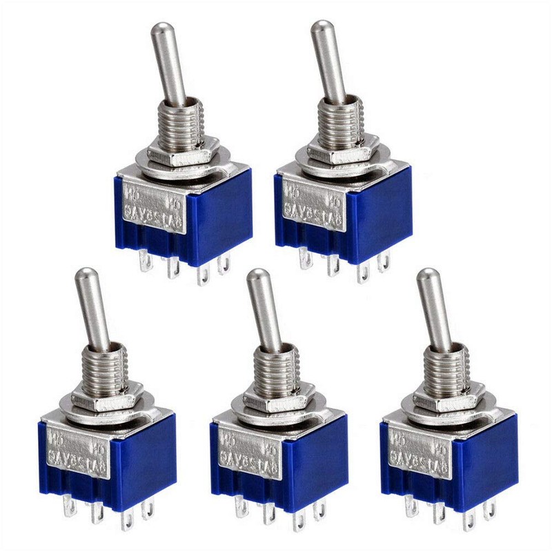 BE-TOOL 10PCS Mini Latching Toggle Switch DPDT 2 Positions ON-ON