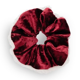 SXQLYH Hair Scrunchie Velvet Velvet Elastics Lace, Large Hair Scrunchie Thick Soft Comfortable Velvet Hair Scrunchies Ponytail Holder Winter Hair Bobble for Women Thick Long Hair (Burgundy)