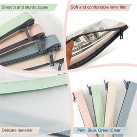 Bolsas de dinero con cierre, sobres para efectivo, bolsa de dinero de 7.6 x 3.7 pulgadas, bolsa de dinero, bolsas de depósito transparente, portafolios multiusos de 4 colores (paquete de 8)