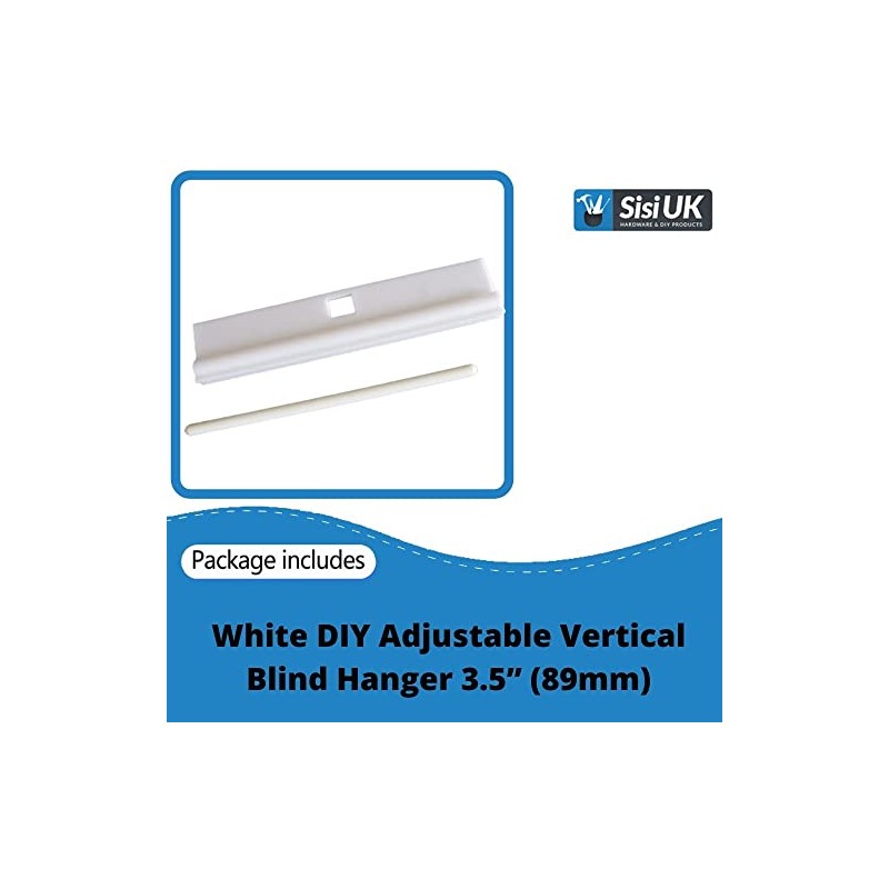DIY Adjustable Vertical Blind Hanger 3.5” (89mm) Replacement White Hangers