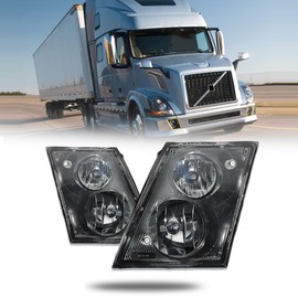 Unitedlu Fog Lights lamps Compatible with 2004-2014 Volvo VNL Truck, LH&RH Passenger&Driver,Front DRL Lamp with Bulbs Fog Lights Assembly Replacement （Black,Two Light）