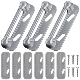 Enhon 3 Pack Screen Door Spring Strike Plate, Compatible with K 5003 Spring Loaded Screen and Storm Door Hardware Kit, Aluminum Painted, Applied for Most Rigid Interior Latch Systems (Silver)