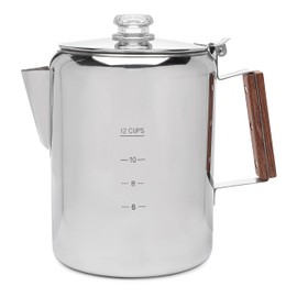 COLETTI Bozeman Percolator Coffee Pot — NO Aluminum or Plastic [12 cup]