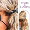 CharmBurst 4 Stück Strass Haargummis Elastische Pferdeschwanz Halter Glitzernde Kristall