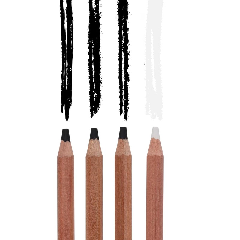 Pro Art 3 Degree Pencil Set Charcoal & White 4pc