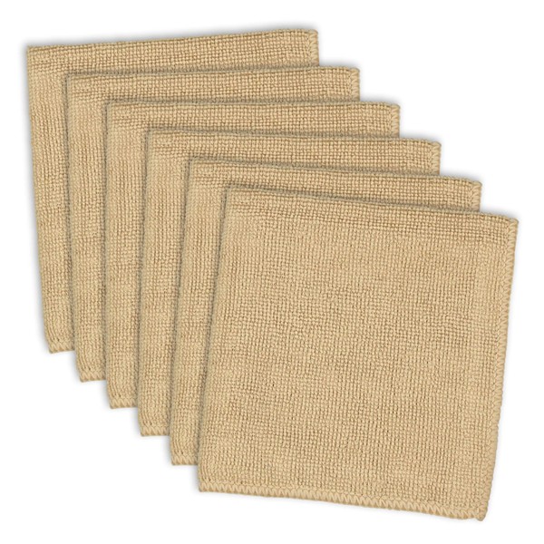 DII Microfiber Multi-Purpose Cleaning Cloths Perfect for Kitchens, Dishes, Car, Dusting, Drying Rags, 12 x 12, Set of 6 - Taupe