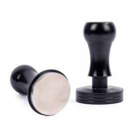 Tamithaet 45.5mm Espresso Hand Tampers,Spring-loaded Tamper,Barista Tools Coffee Tamper with Mat Flat Stainless Steel Base for Espresso Coffee Machine,Black