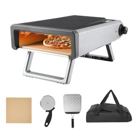 12" Portable Propane Pizza Oven - Heats to 950°F in 15 Mins, Cooks in 60 Secs - With Pizza Stone for Backyard, Camping & Outdoor Kitchen