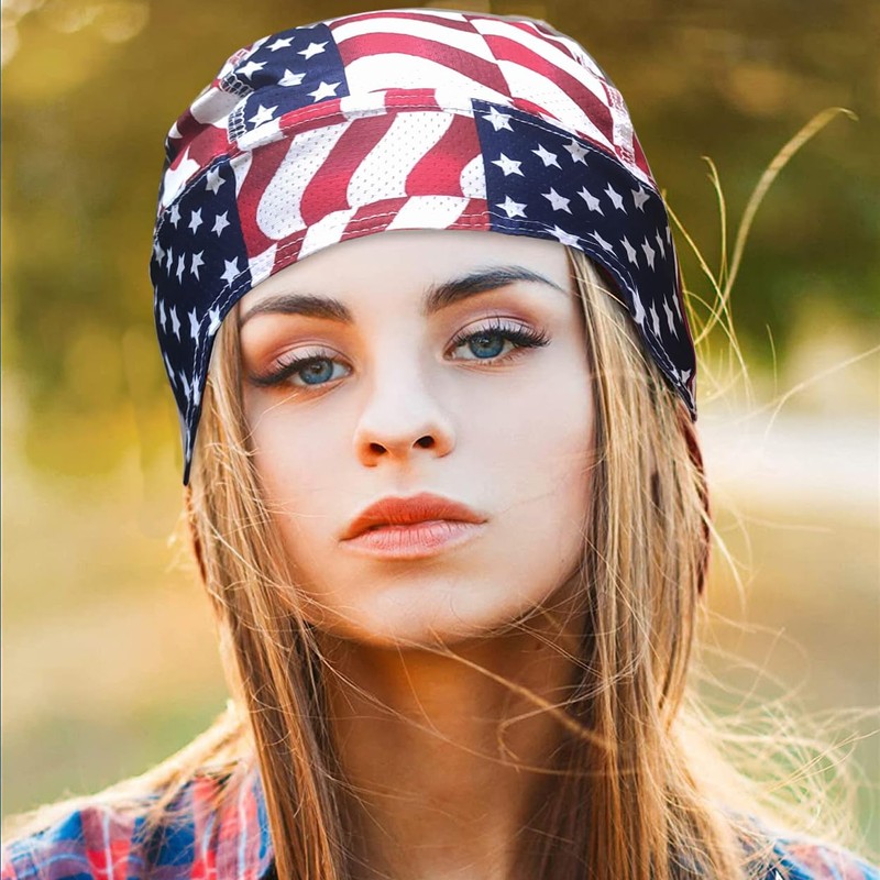 Trifong Bandana Cap, Men's Bandana, Pirate, Stars and Stripes Pattern,