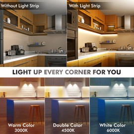 Under-Unit Light Kitchen LED, Meiyue Under Cabinet Lighting Kitchen, 6 x 50 cm LED Kitchen Under-Unit Light, Dimmable, LED Light Strip, LED Under-Unit Light, DIY LED Strip with RF Remote Control &