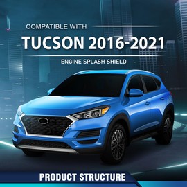 PIT66 Front Engine Splash Shield Compatible with Hyundai Tucson 2016-2021 29110D3600-PFM, HY1228190