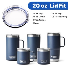 Diumepo 20 oz Tumbler Lids Splash Proof Replacement Lids Covers Fits for YETI Rambler and More Travel Mugs (20 oz, 2 Pack)