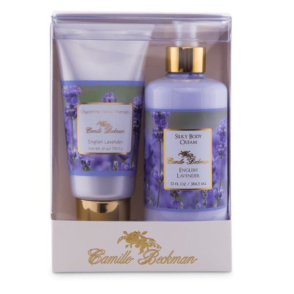Camille Beckman Hand and Body Duet Set, Silky Body and Glycerine Hand Cream, English Lavender