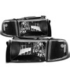 DNA MOTORING HL-OH-DR944P-BK-CL1 Black Housing Headlights Compatible with 94-01 Ram