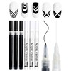 JUKOTA 3D Nagellack Stift Set, French Nagelkunst Stift Schwarz &
