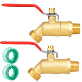 SIGURANTA 1/4-Turn Heavy-Duty Brass Outdoor Spigot | 1/2" Male NPT Inlet × 3/4" Male GHT Hose Outlet | High-Flow Sillcock Hose Bibb Valve for Garden Watering (Long Handle 2PCS)