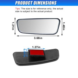 UHANBUT Framed Car Blind Spot Mirror, Adjustable Wide-Angle Auxiliary Mirrors, HD Glass Automotive Side Rear View Mirror, Stick-On Design Rectangle Convex Mirrors for Car, SUV, Truck (059/Framed)