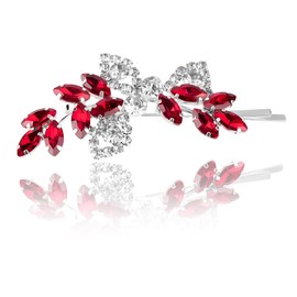 TOCCOOL Ruby Hairpin - Fashion Crystal Hairpin, Exquisite Red Crystal Hair Accessory, Practical and Elegant, Suitable for Weddings, Banquets and Daily Use (Alloy)