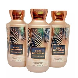 3 COCO PARADISE bath & Body Wash Shower Gel 10 oz