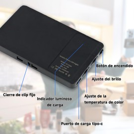 LED Luz Selfie con Clip, 3 Modos de Iluminación y 10 Niveles de Brillos Ajustables, 2000mAh Recargable CRI 95+ Panel Iluminación para Zoom Call TikTok Video Foco Fotografía,Vlog y Video Conferencia