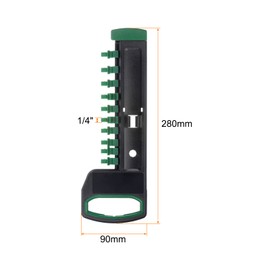 sourcing map Socket Organizer 1/4" Drive x 12 Clips Portable ABS Plastic Socket Clip Rail Holder, Green