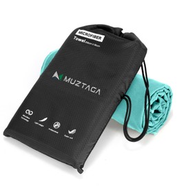 Muztaga Microfiber Beach Towel-Perfect for Travel, Sports, Camping, Swimming, Yoga, Gym- Lightweight,Quick Dry, Sand Free, Compact, Absorbent (Mint, Medium(130x70cm, 51x27”))