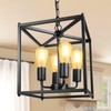 Unicozin 4-Light Black Farmhouse Chandelier, Iron Lantern Pendant Light Rustic