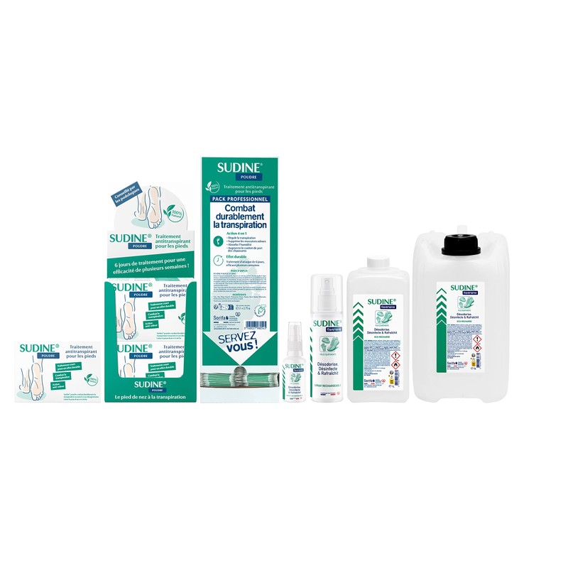 SORIFA - Sudine Puder, Antitranspirant-Behandlung, Fuß, reguliert den Schwitz, absorbiert