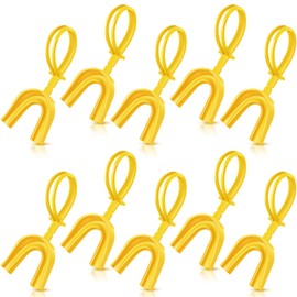 Dunzy 10 Pcs Strapped Mouth Guard Sports Mouthguard with Strap No Boiling Mouthguard Adult Youth Football Mouthpiece Mouth Protector for Boxing Basketball Lacrosse(Yellow,Adult)