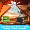 Kittmip 1 Set Portable Solar Ceiling Fan Kit 15w Monocrystalline