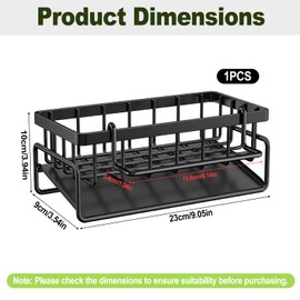 MIHURO Kitchen Sink Organiser Sink Caddy Stainless Steel Sink Organiser with Self-Draining Drain Tray, Multifunctional Kitchen Sink Caddy for Sponge Dish Cloth Kitchen and Bathroom (Black)