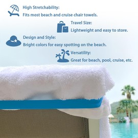 Towel Bands for Cruise & Beach Chairs - Cruise & Beach Pool Chairs Ship Essentials - Must Haves Alternative to Beach Towel Clips - Vacation Towel Bands Accessory Gifts - Thicken 6 PCS