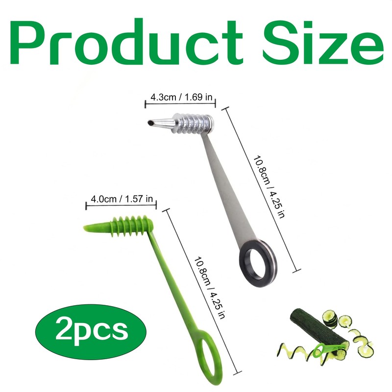 2 Pcs Spiral Cutter,Potato Spiral Cutter,Manual Fruit Spiralizer Vegetable Slicer