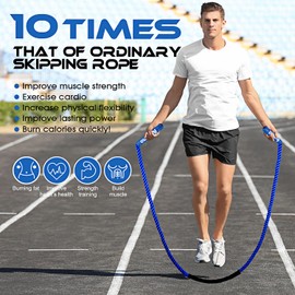 Jump Rope, Weighted Jump Rope for Men Women, 2 lb Heavy Jump Ropes for Fitness, Skipping Rope for Training, Improve Muscle Strength Workout Equipment