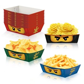 Heidaman Ninja Birthday Party Supplies ，Ninja Trays Disposable，Ninja Party Favors，Ninja Serving Dishes，20pce