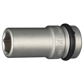 TONE HP4NV-14L Long Socket for Impacts, 0.5 inch (12.7 mm) (1/2 mm), Double Side Width 0.6 inch (14 mm)