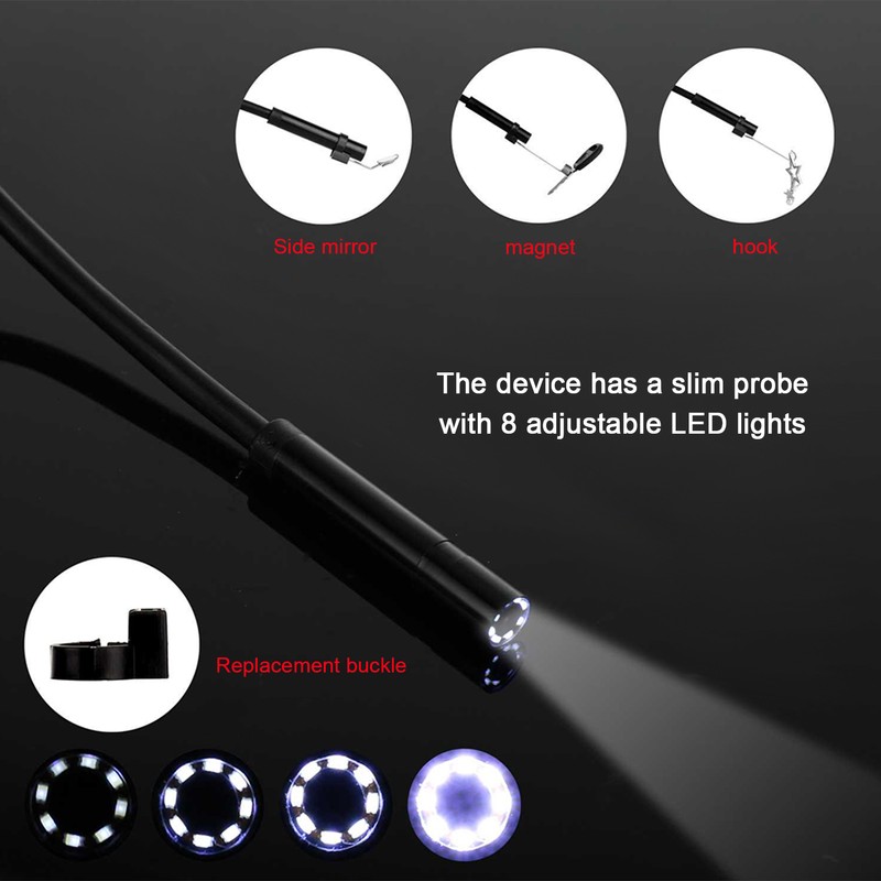 2MP Industrial Endoscope Handheld 2.4in HD Screen Waterproof 8mm Lens