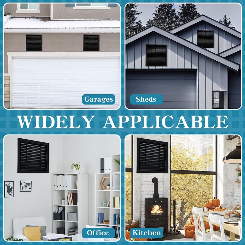 Gisafai 2 Pcs 26" x 26" Gable Vent Aluminum Alloy