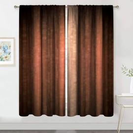 MESHELLY Brown Burnt Orange Curtains 42W x 63H Inch Rod Pocket Rustic Bedroom Decor Rust Tan Farmhouse Striped Bronze Copper Peach Window Drapes for Men Vintage Art Printed Living Room Fabric 2 Panels