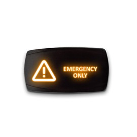 Emergency ONLY - Orange - STARK 5-PIN Horizontal Laser Etched LED Rocker Switch Dual Light - 20A 12V ON/Off